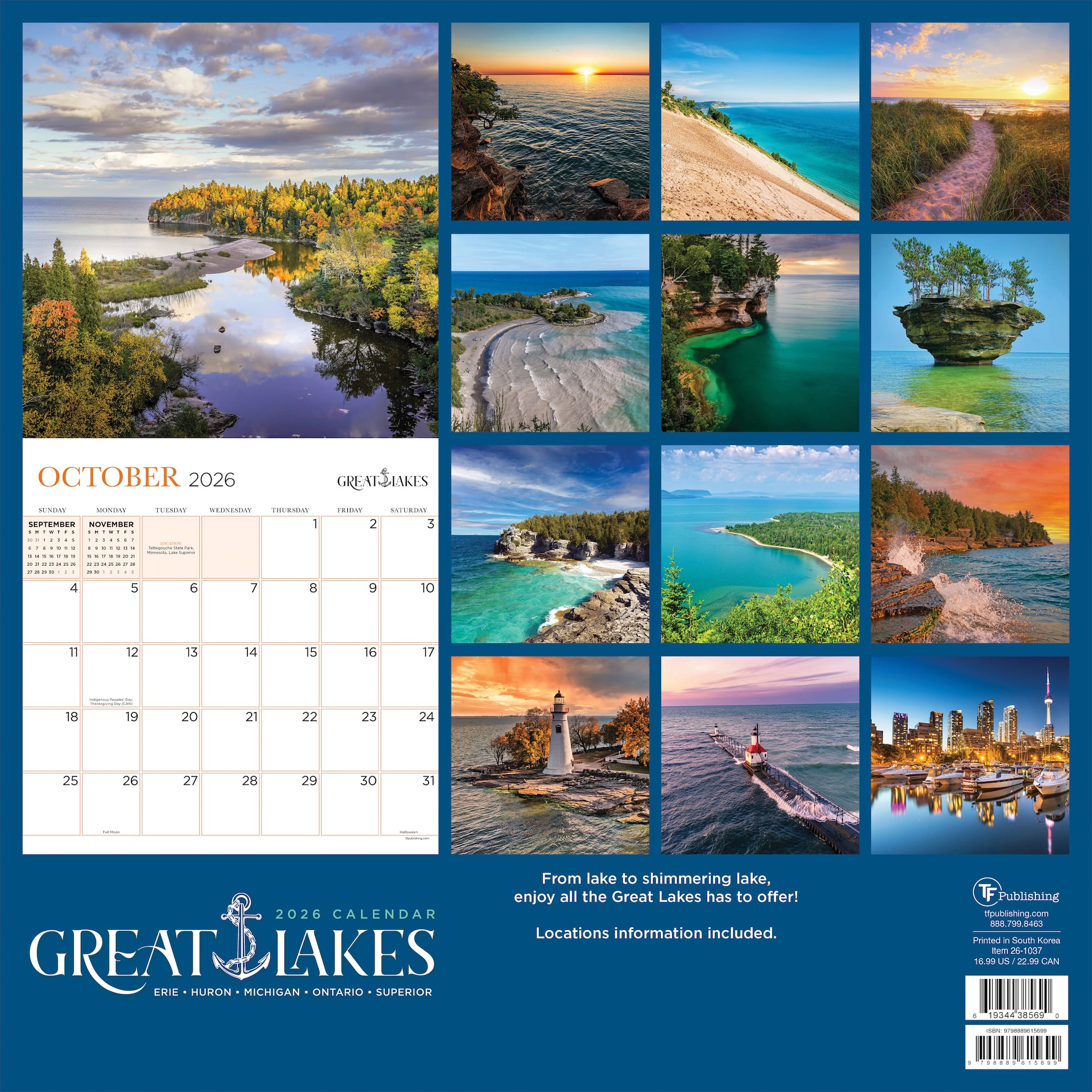 2026 Great Lakes Wall Calendar